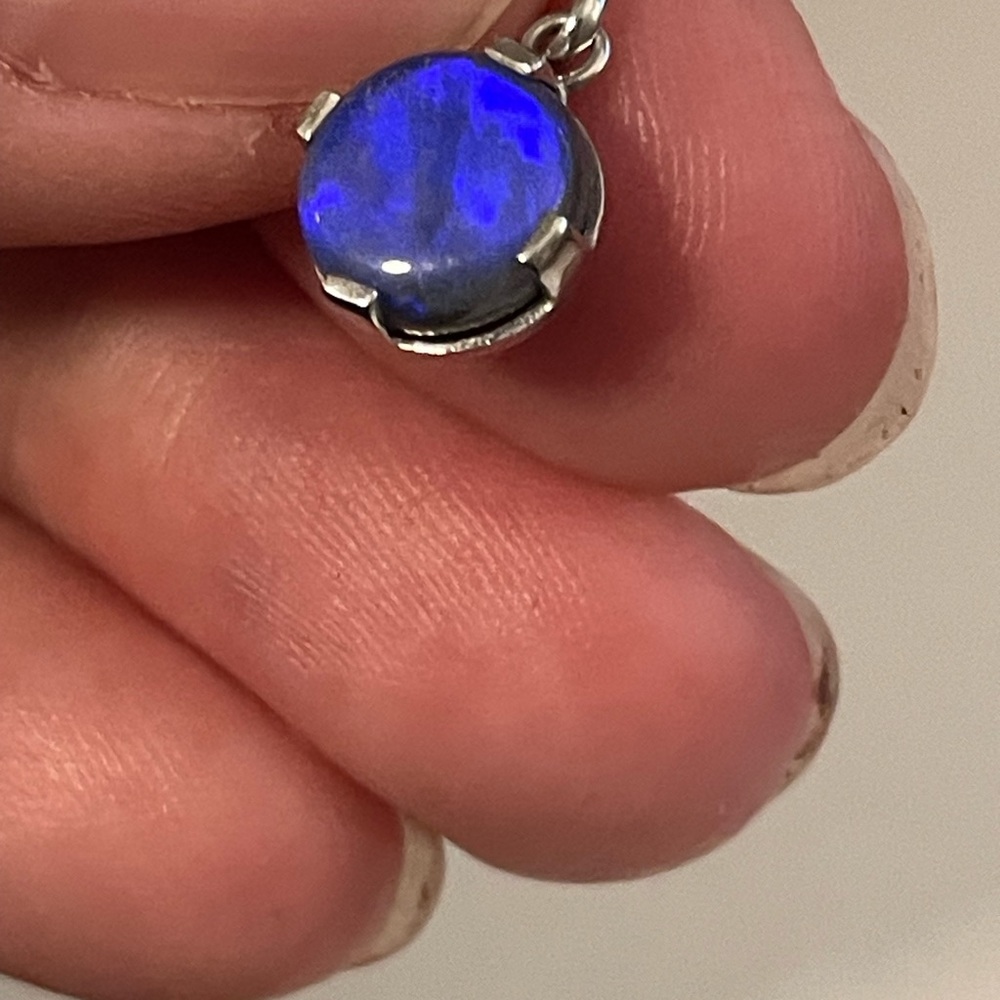 14K white gold opal Pendant - Picture 3 of 7